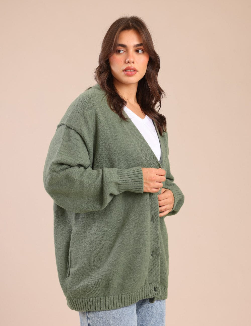 FOX פלאס נשים סריגים סריג קרדיגן| PLUS SIZE סריג קרדיגן| PLUS SIZE