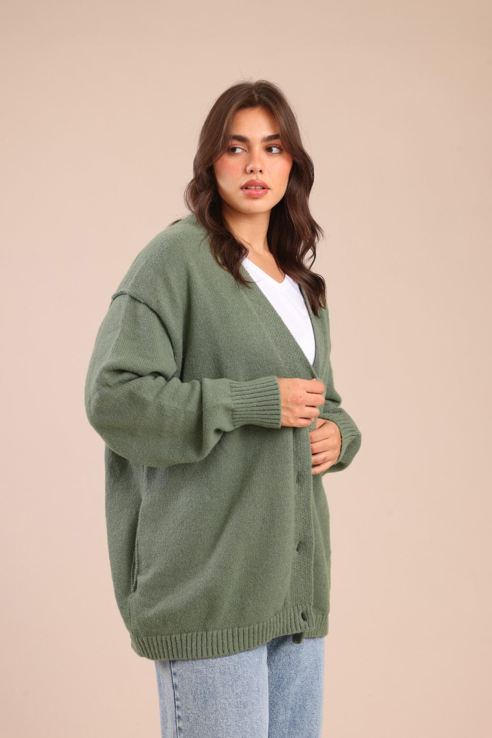 FOX פלאס נשים סריגים סריג קרדיגן| PLUS SIZE סריג קרדיגן| PLUS SIZE