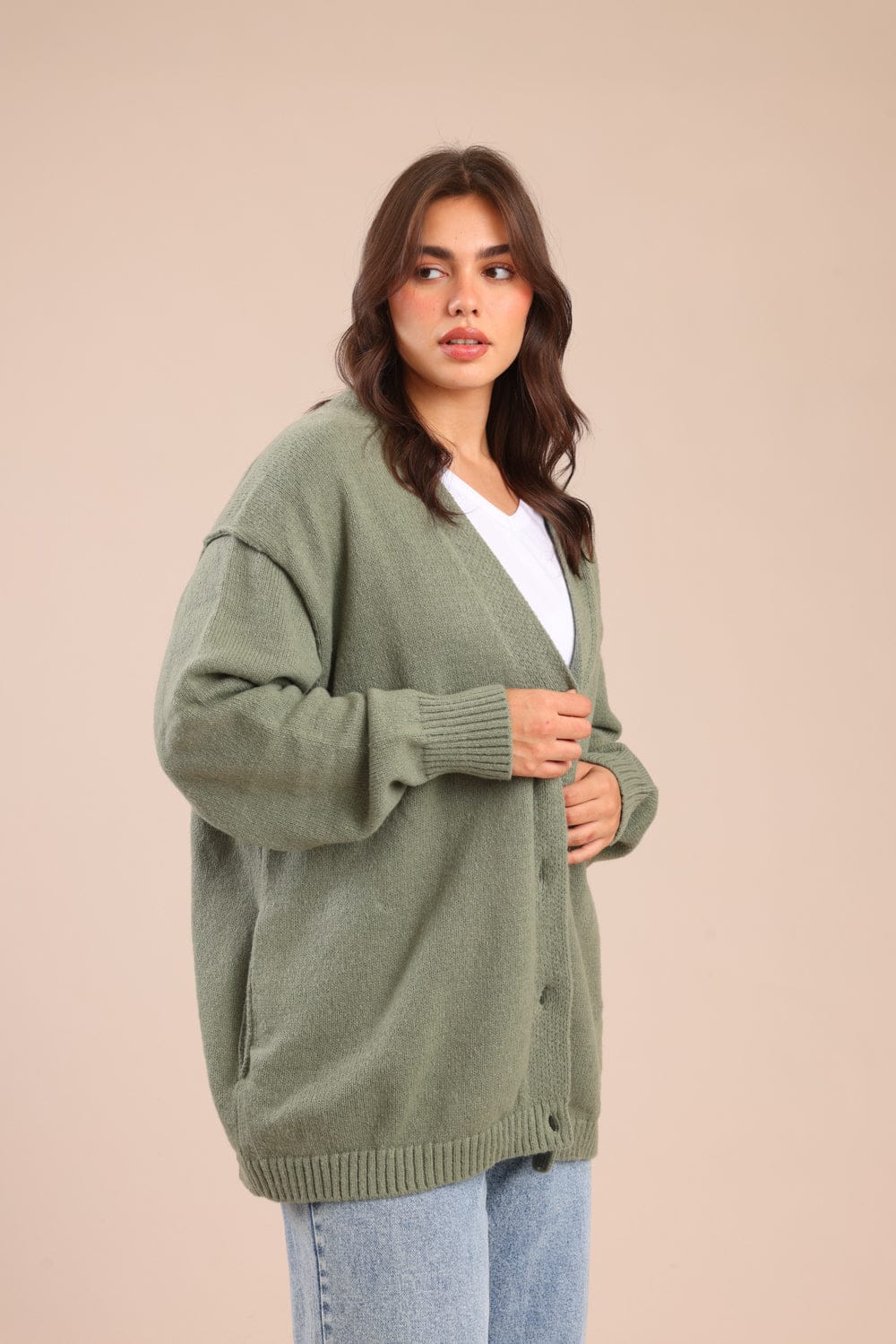 FOX פלאס נשים סריגים סריג קרדיגן| PLUS SIZE סריג קרדיגן| PLUS SIZE