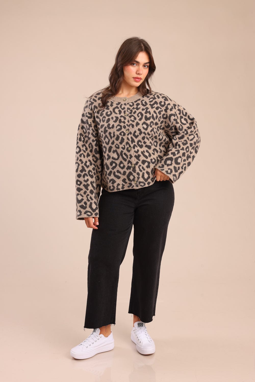 FOX פלאס נשים סריגים סריג קרדיגן| PLUS SIZE סריג קרדיגן| PLUS SIZE