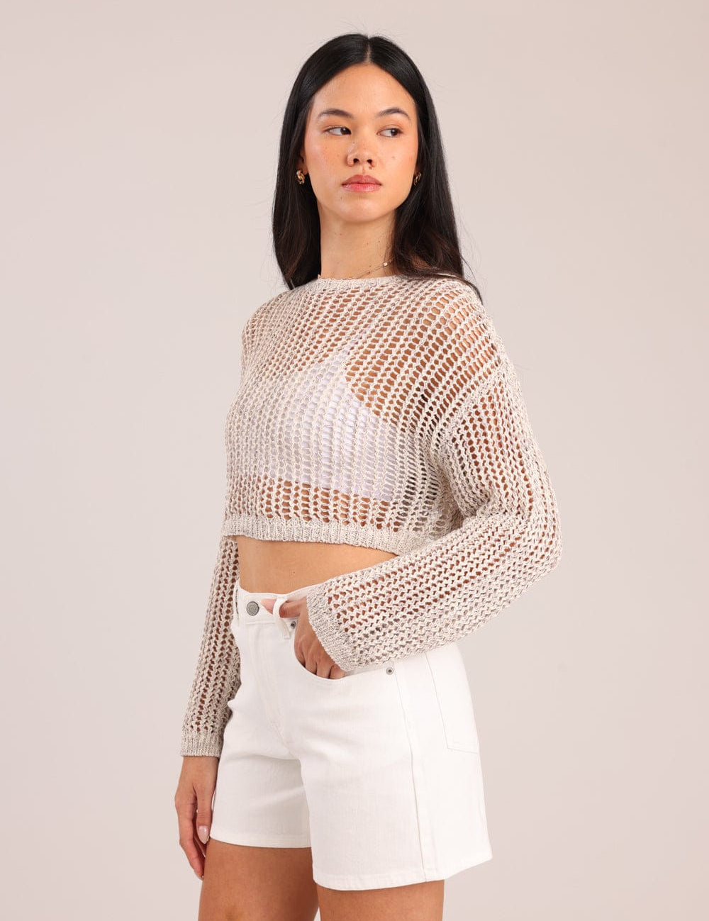 FOX נשים סריגים סריג נשים מחורר סריג נשים מחורר