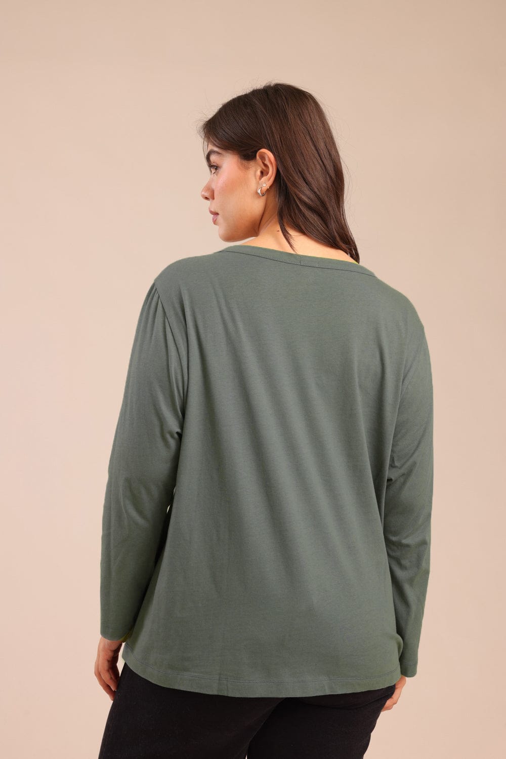 FOX פלאס נשים חולצה חולצה חלקה | PLUS SIZE חולצה חלקה | PLUS SIZE