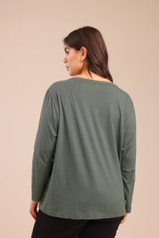 FOX פלאס נשים חולצה חולצה חלקה | PLUS SIZE חולצה חלקה | PLUS SIZE