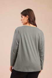 FOX פלאס נשים חולצה חולצה חלקה | PLUS SIZE חולצה חלקה | PLUS SIZE