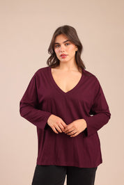 FOX פלאס נשים חולצה חולצה חלקה | PLUS SIZE חולצה חלקה | PLUS SIZE