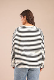 FOX פלאס נשים חולצה חולצה עם פסים| PLUS SIZE חולצה עם פסים| PLUS SIZE