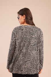 FOX פלאס נשים חולצה חולצה מנומרת| PLUS SIZE חולצה מנומרת| PLUS SIZE