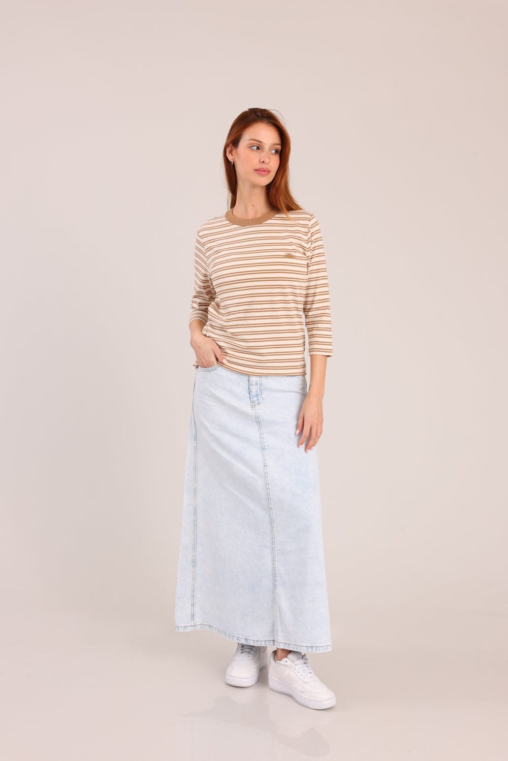 FOX נשים חולצה ארוכה חולצת נשים 3/4 חולצת נשים 3/4