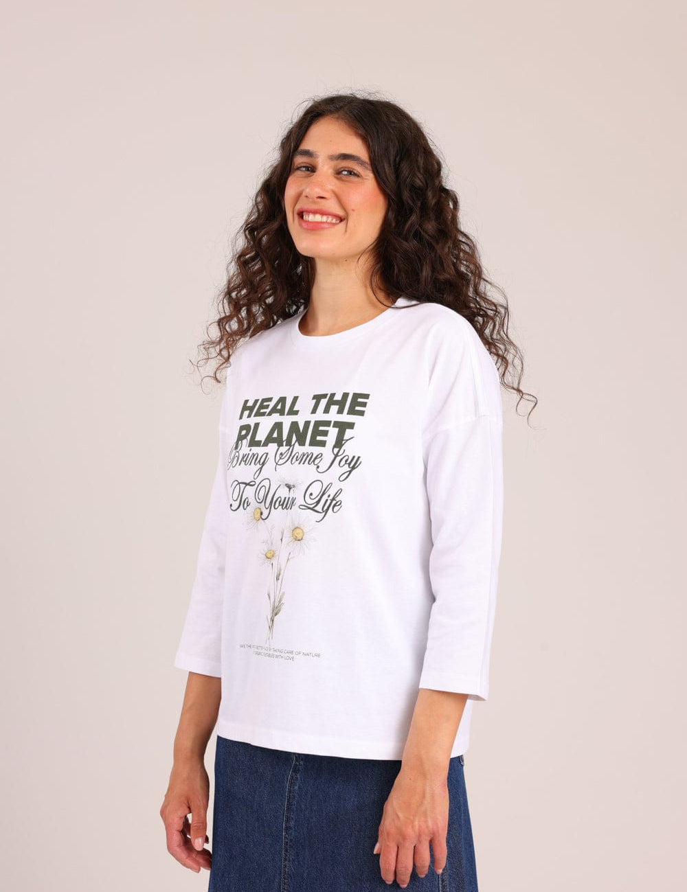 FOX נשים חולצה ארוכה חולצה עם הדפס חולצה עם הדפס