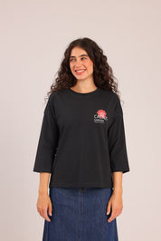FOX נשים חולצה ארוכה חולצה עם הדפס חולצה עם הדפס