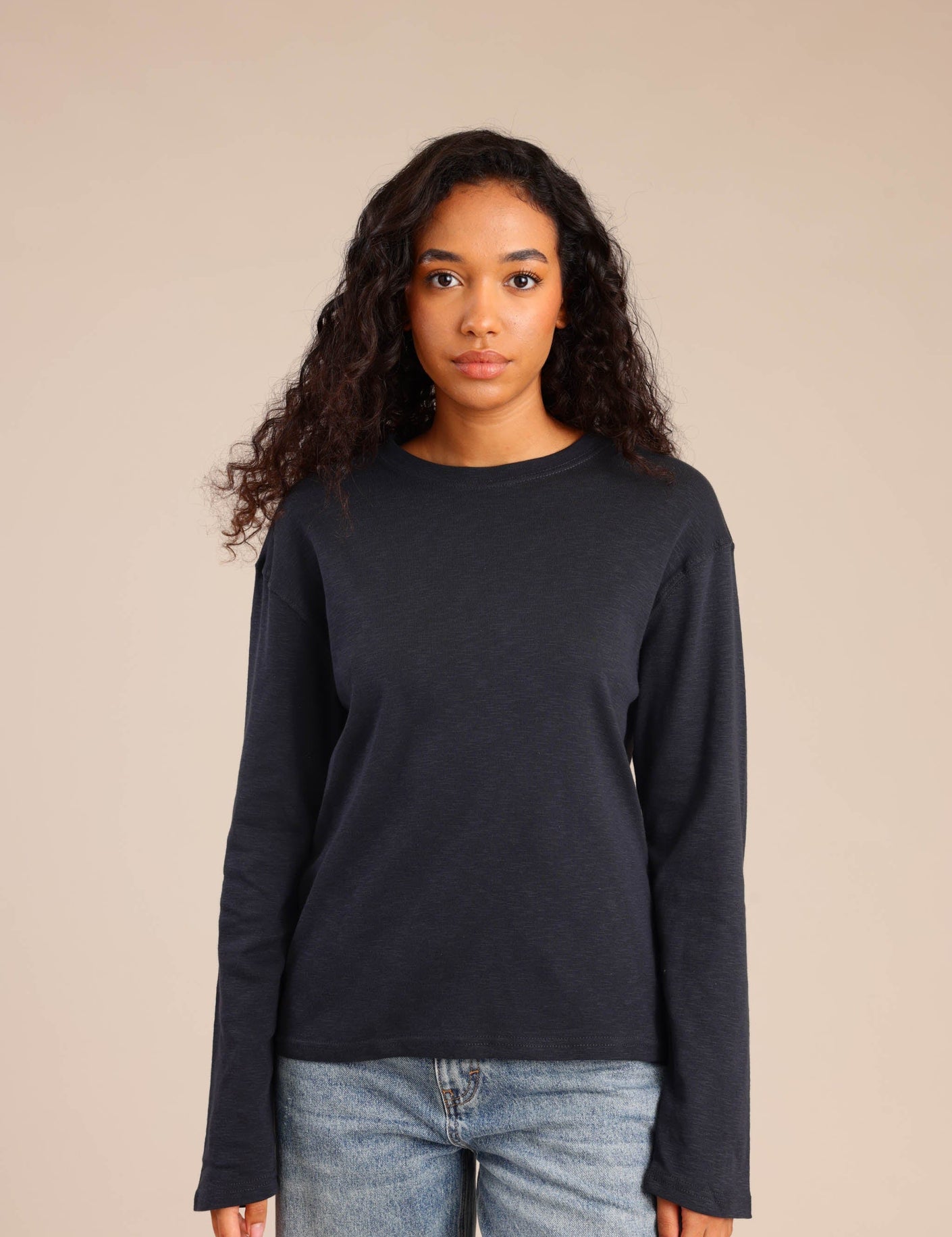 FOX נשים חולצה חולצה חלקה חולצה חלקה