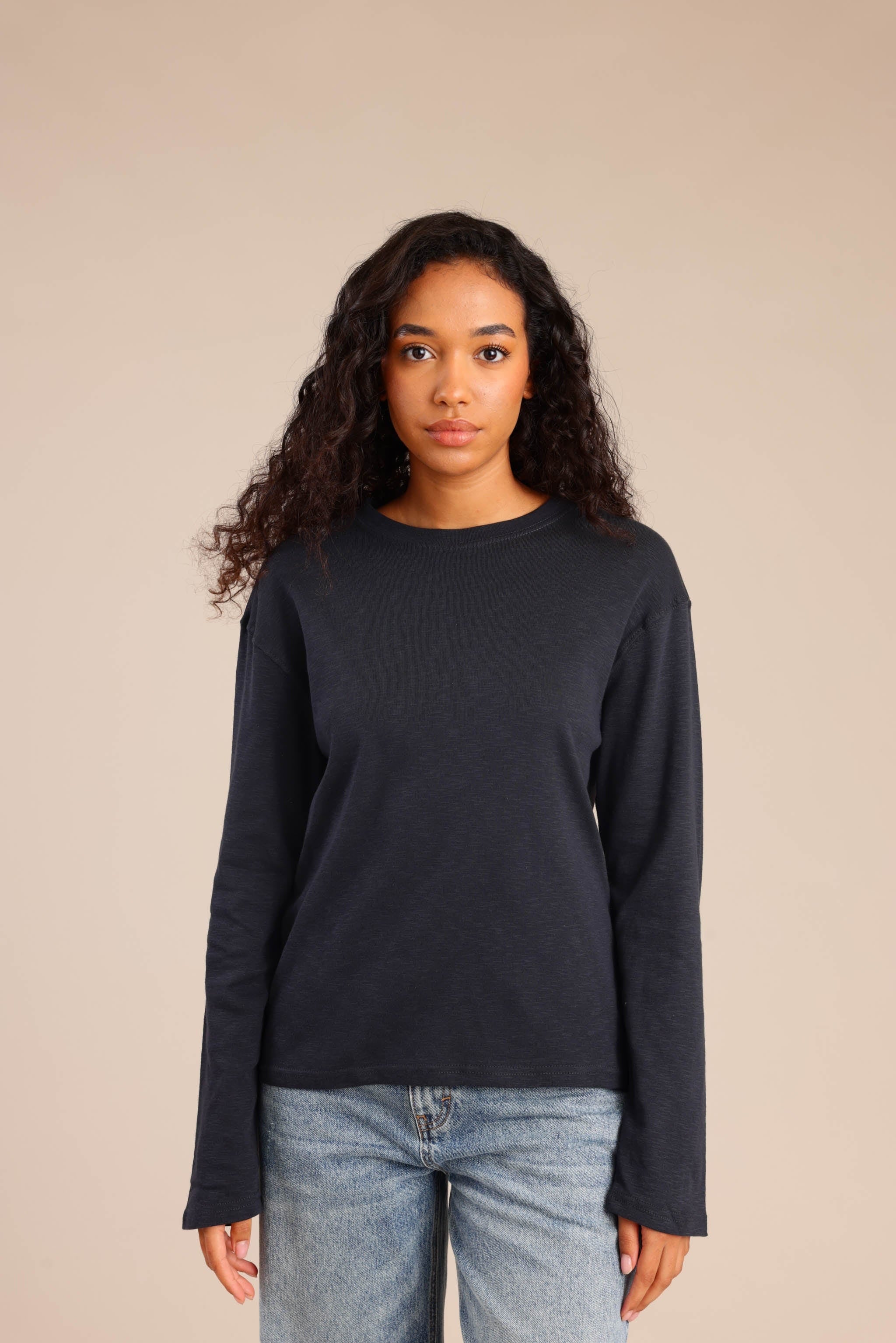 FOX נשים חולצה חולצה חלקה חולצה חלקה