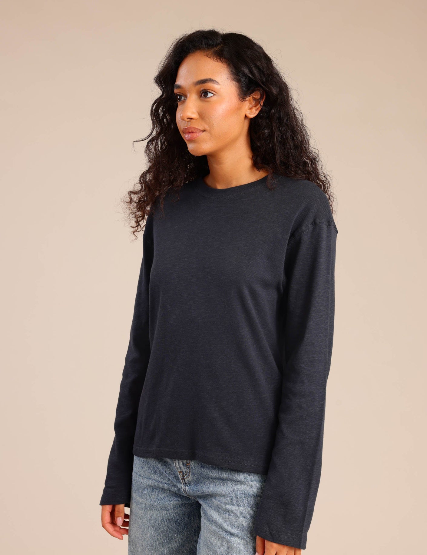 FOX נשים חולצה חולצה חלקה חולצה חלקה