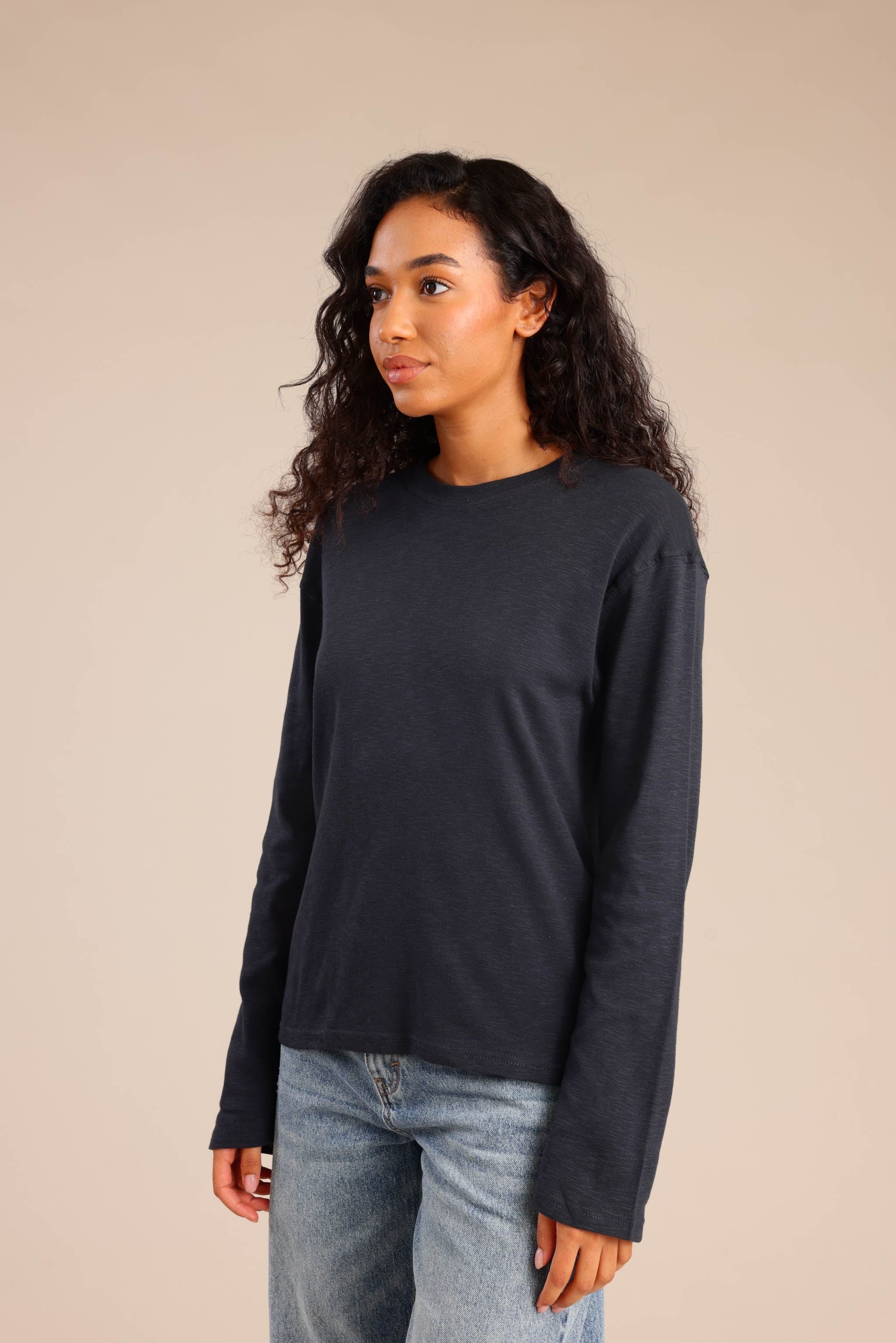 FOX נשים חולצה חולצה חלקה חולצה חלקה