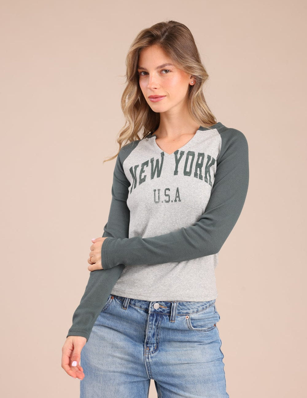 FOX נשים חולצה חולצת רגלן עם הדפס חולצת רגלן עם הדפס