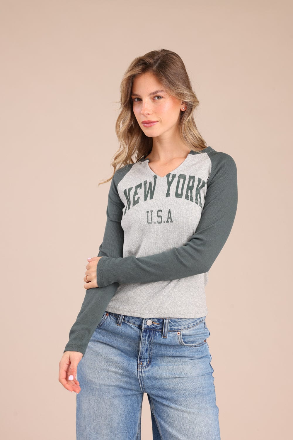 FOX נשים חולצה חולצת רגלן עם הדפס חולצת רגלן עם הדפס