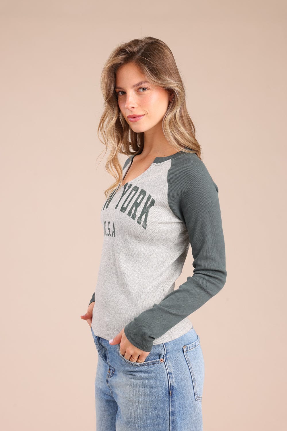 FOX נשים חולצה חולצת רגלן עם הדפס חולצת רגלן עם הדפס