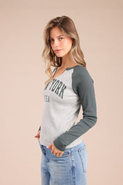 FOX נשים חולצה חולצת רגלן עם הדפס חולצת רגלן עם הדפס