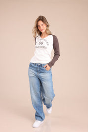 FOX נשים חולצה חולצת רגלן עם הדפס חולצת רגלן עם הדפס