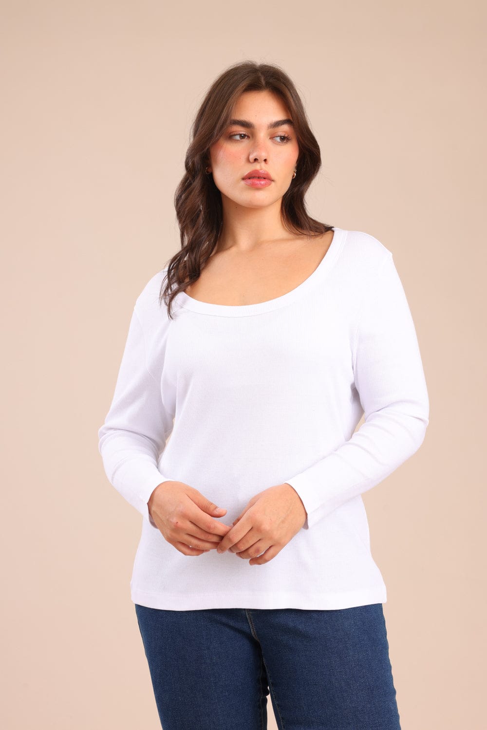 FOX פלאס נשים חולצה חולצה חלקה| PLUS SIZE חולצה חלקה| PLUS SIZE