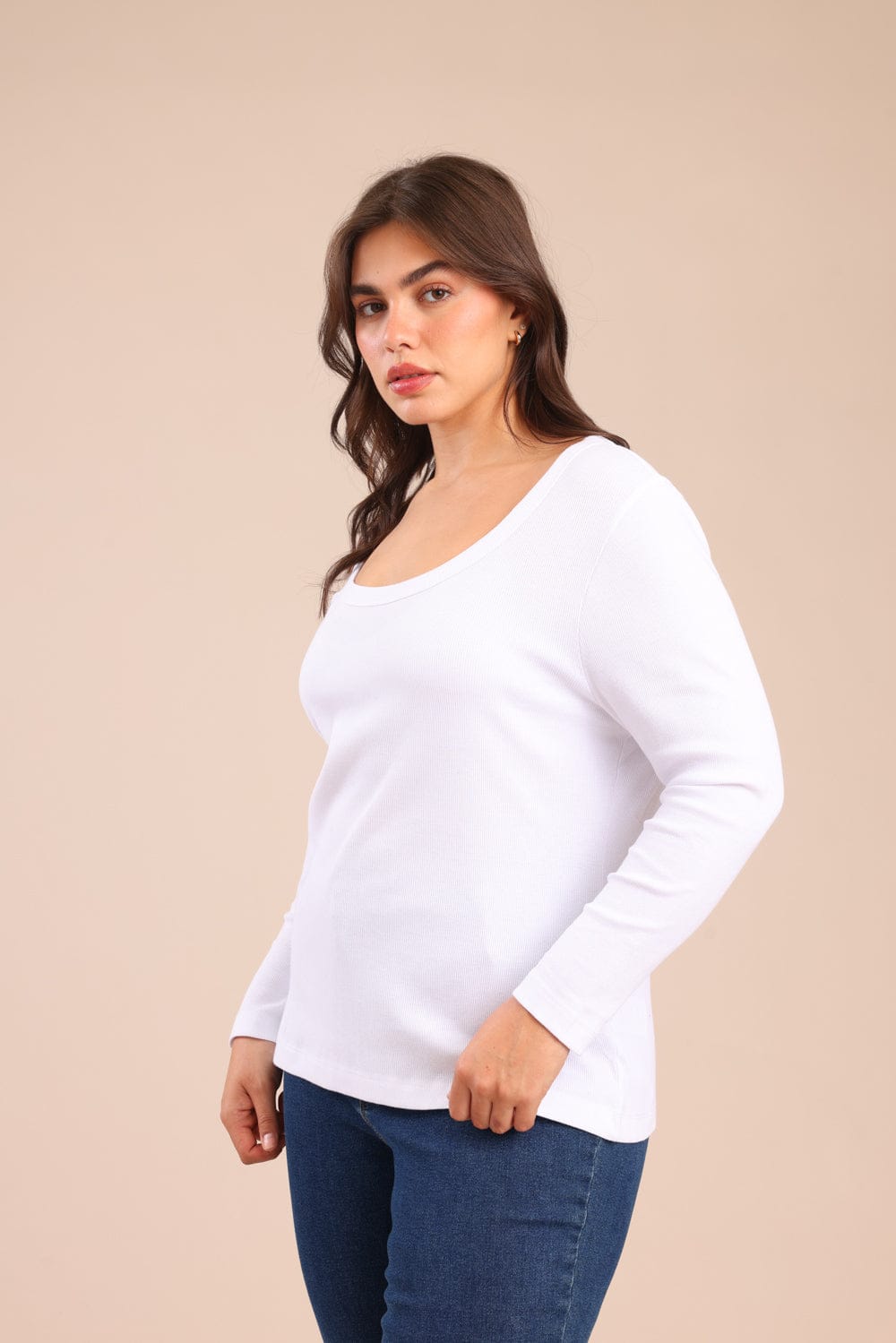 FOX פלאס נשים חולצה חולצה חלקה| PLUS SIZE חולצה חלקה| PLUS SIZE