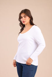 FOX פלאס נשים חולצה חולצה חלקה| PLUS SIZE חולצה חלקה| PLUS SIZE