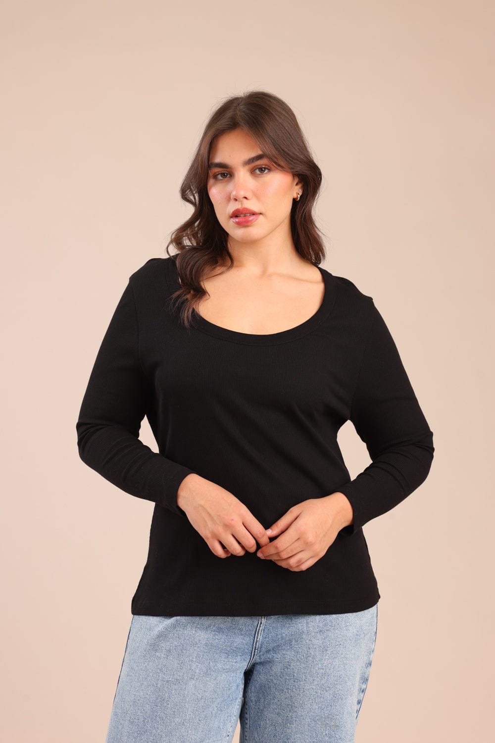 FOX פלאס נשים חולצה חולצה חלקה| PLUS SIZE חולצה חלקה| PLUS SIZE