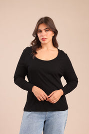 FOX פלאס נשים חולצה חולצה חלקה| PLUS SIZE חולצה חלקה| PLUS SIZE