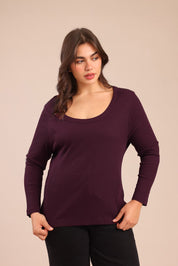 FOX פלאס נשים חולצה חולצה חלקה| PLUS SIZE חולצה חלקה| PLUS SIZE