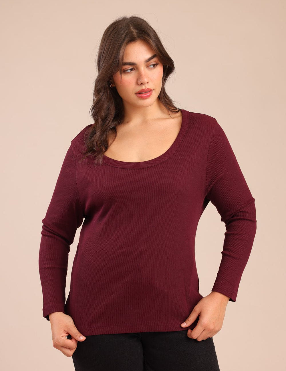 FOX פלאס נשים חולצה חולצה חלקה| PLUS SIZE חולצה חלקה| PLUS SIZE