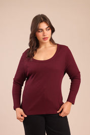 FOX פלאס נשים חולצה חולצה חלקה| PLUS SIZE חולצה חלקה| PLUS SIZE