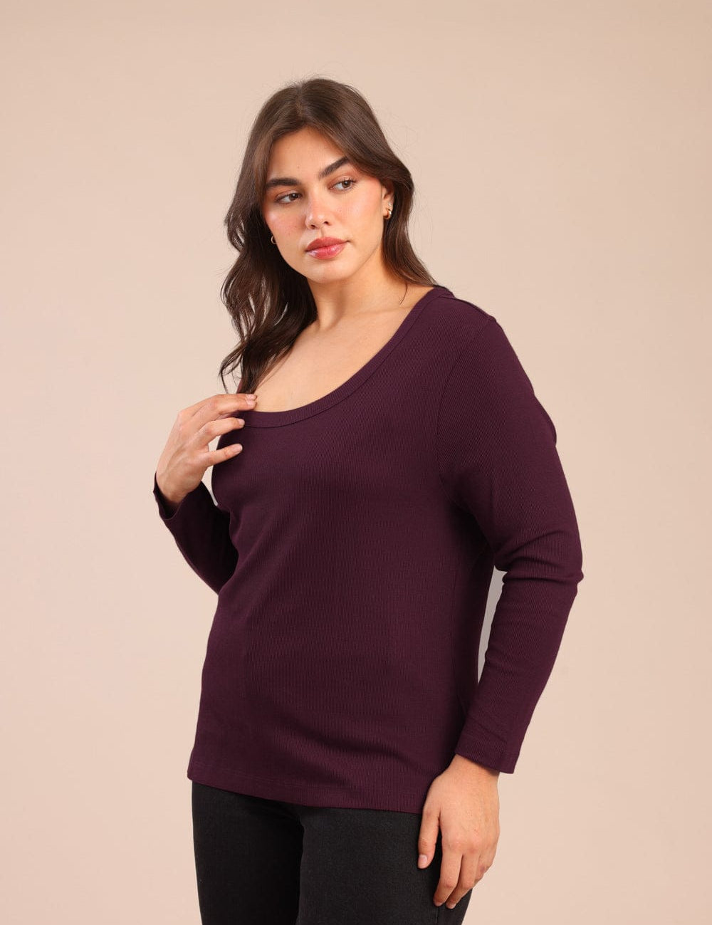 FOX פלאס נשים חולצה חולצה חלקה| PLUS SIZE חולצה חלקה| PLUS SIZE