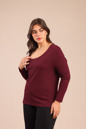 FOX פלאס נשים חולצה חולצה חלקה| PLUS SIZE חולצה חלקה| PLUS SIZE