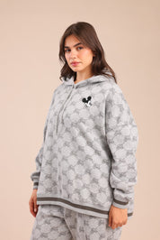 FOX פלאס נשים פוטרים פוטר קפוצ'ון ממותג מיקי מאוס| PLUS SIZE פוטר קפוצ'ון ממותג מיקי מאוס| PLUS SIZE