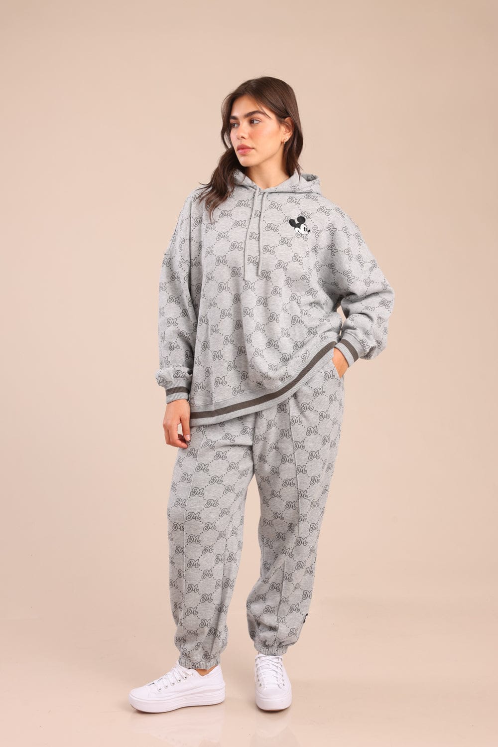 FOX פלאס נשים פוטרים פוטר קפוצ'ון ממותג מיקי מאוס| PLUS SIZE פוטר קפוצ'ון ממותג מיקי מאוס| PLUS SIZE