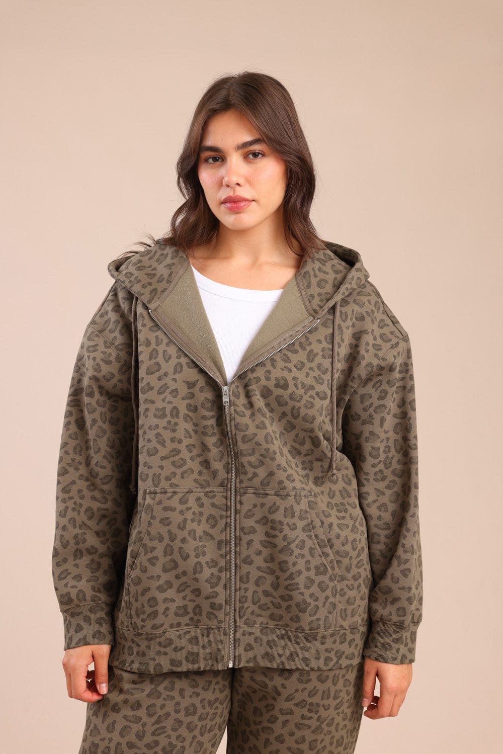 FOX פלאס נשים פוטרים פוטר קפוצ'ון עם הדפס | PLUS SIZE פוטר קפוצ'ון עם הדפס | PLUS SIZE