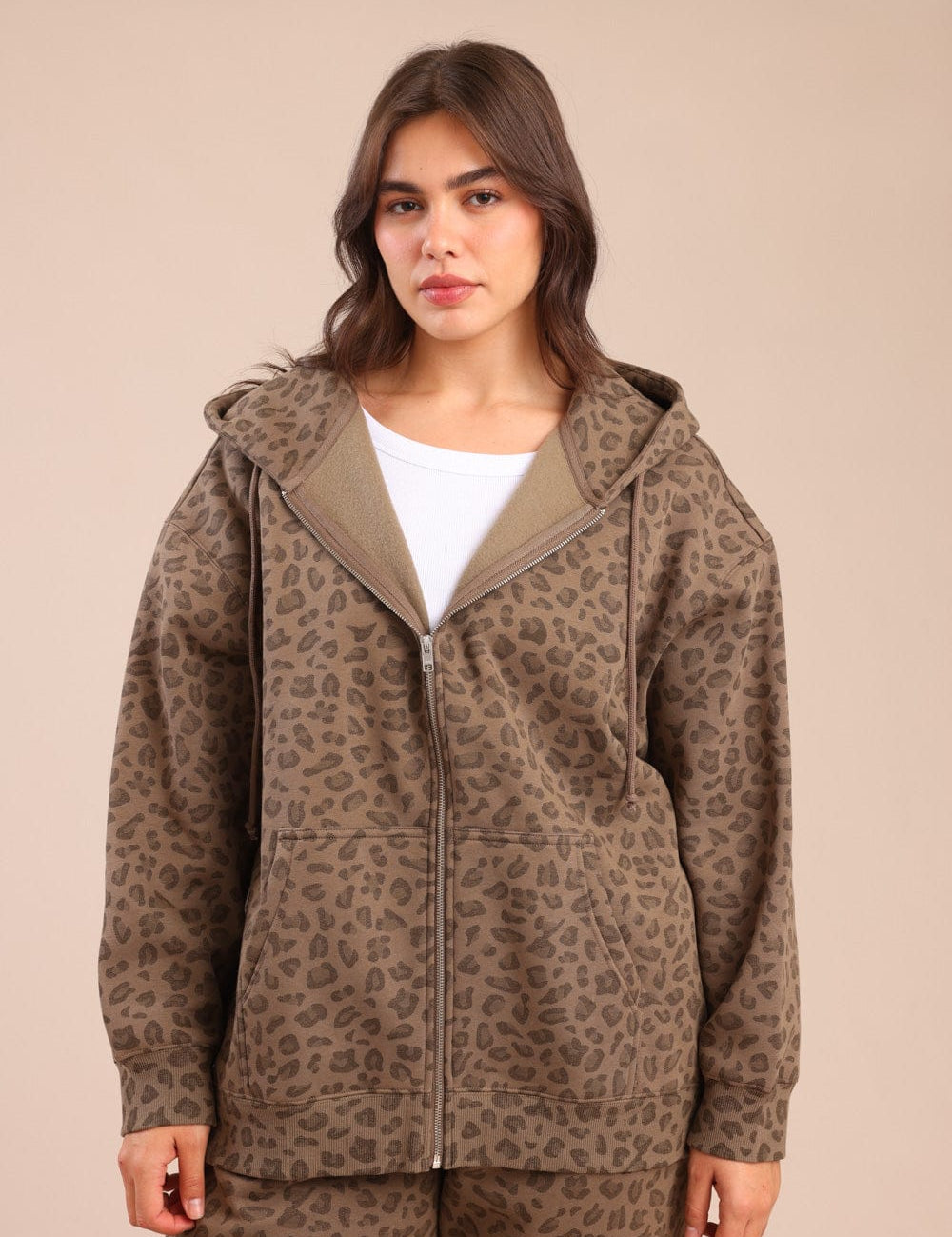 FOX פלאס נשים פוטרים פוטר קפוצ'ון עם הדפס | PLUS SIZE פוטר קפוצ'ון עם הדפס | PLUS SIZE