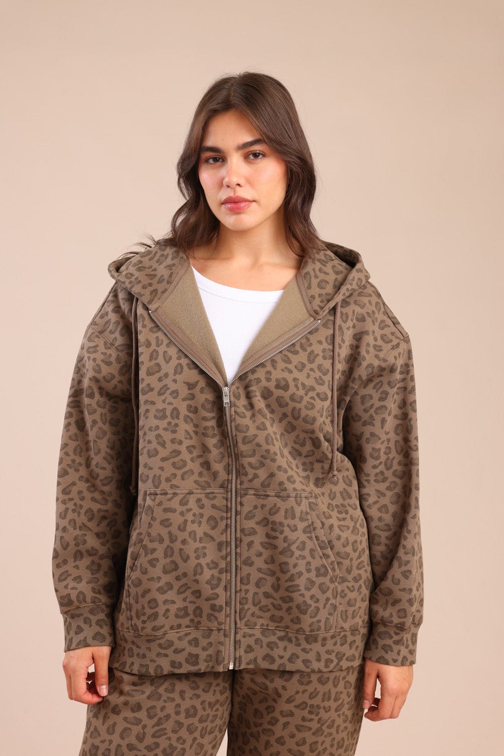 FOX פלאס נשים פוטרים פוטר קפוצ'ון עם הדפס | PLUS SIZE פוטר קפוצ'ון עם הדפס | PLUS SIZE