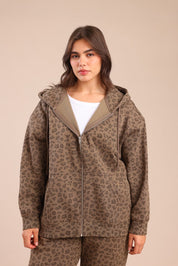 FOX פלאס נשים פוטרים פוטר קפוצ'ון עם הדפס | PLUS SIZE פוטר קפוצ'ון עם הדפס | PLUS SIZE