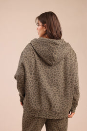 FOX פלאס נשים פוטרים פוטר קפוצ'ון עם הדפס | PLUS SIZE פוטר קפוצ'ון עם הדפס | PLUS SIZE