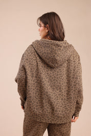 FOX פלאס נשים פוטרים פוטר קפוצ'ון עם הדפס | PLUS SIZE פוטר קפוצ'ון עם הדפס | PLUS SIZE