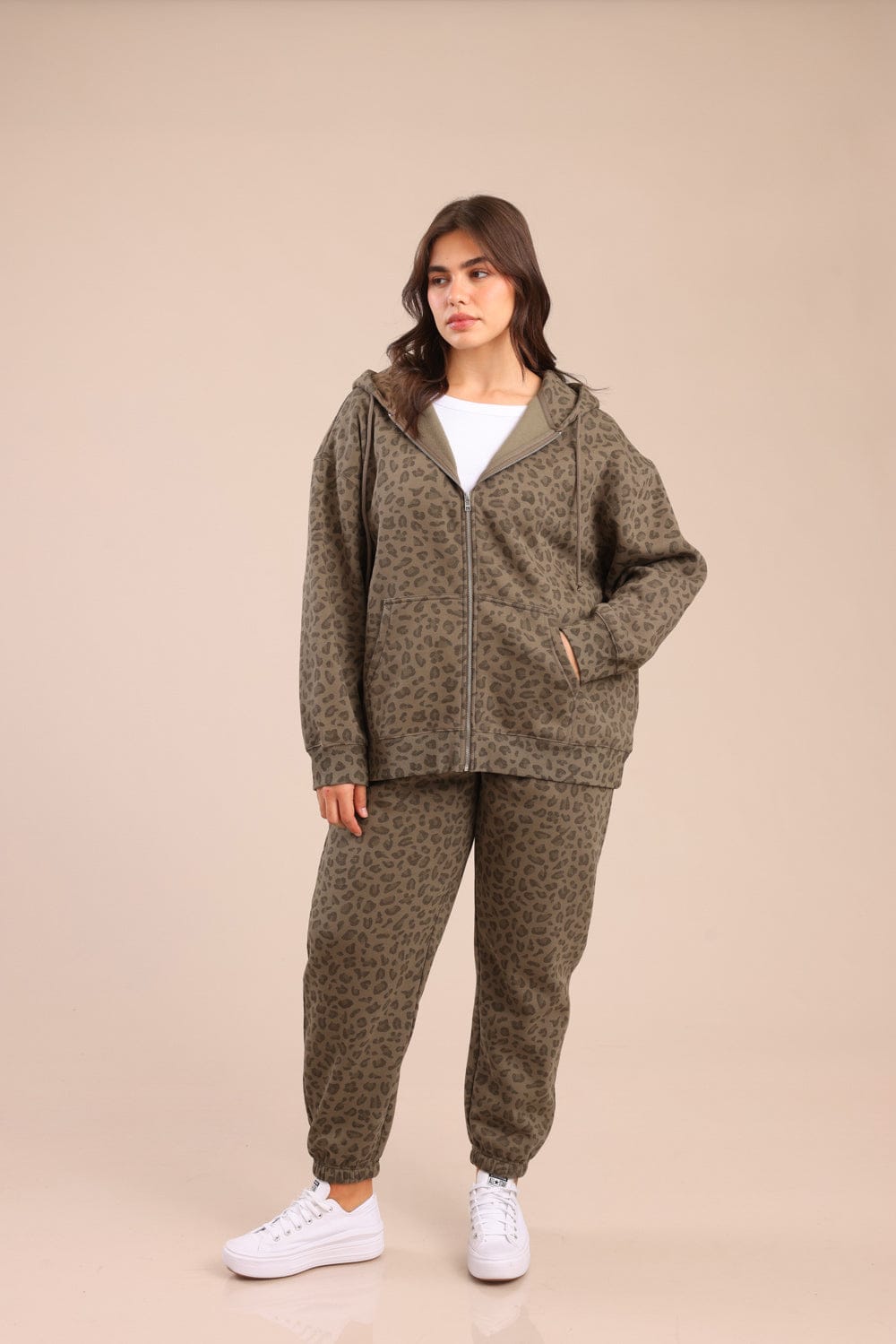 FOX פלאס נשים פוטרים פוטר קפוצ'ון עם הדפס | PLUS SIZE פוטר קפוצ'ון עם הדפס | PLUS SIZE