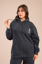 FOX פלאס נשים פוטרים פוטר קפוצ'ון ממותג מיקי מאוס| PLUS SIZE פוטר קפוצ'ון ממותג מיקי מאוס| PLUS SIZE