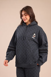 FOX פלאס נשים פוטרים פוטר קפוצ'ון ממותג מיקי מאוס| PLUS SIZE פוטר קפוצ'ון ממותג מיקי מאוס| PLUS SIZE