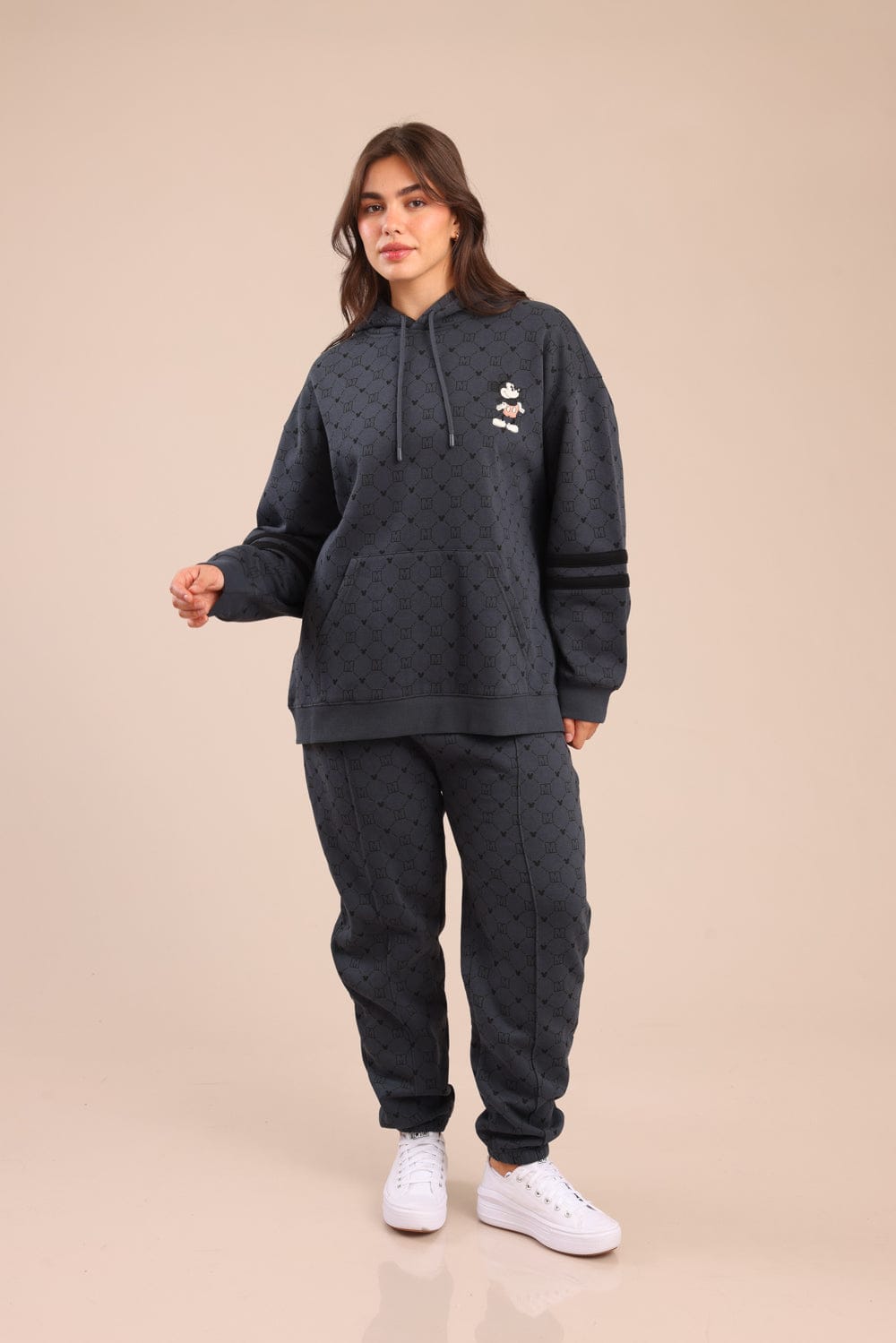 FOX פלאס נשים פוטרים פוטר קפוצ'ון ממותג מיקי מאוס| PLUS SIZE פוטר קפוצ'ון ממותג מיקי מאוס| PLUS SIZE