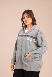 FOX פלאס נשים פוטרים פוטר קרדיגן קפוצ'ון| PLUS SIZE פוטר קרדיגן קפוצ'ון| PLUS SIZE