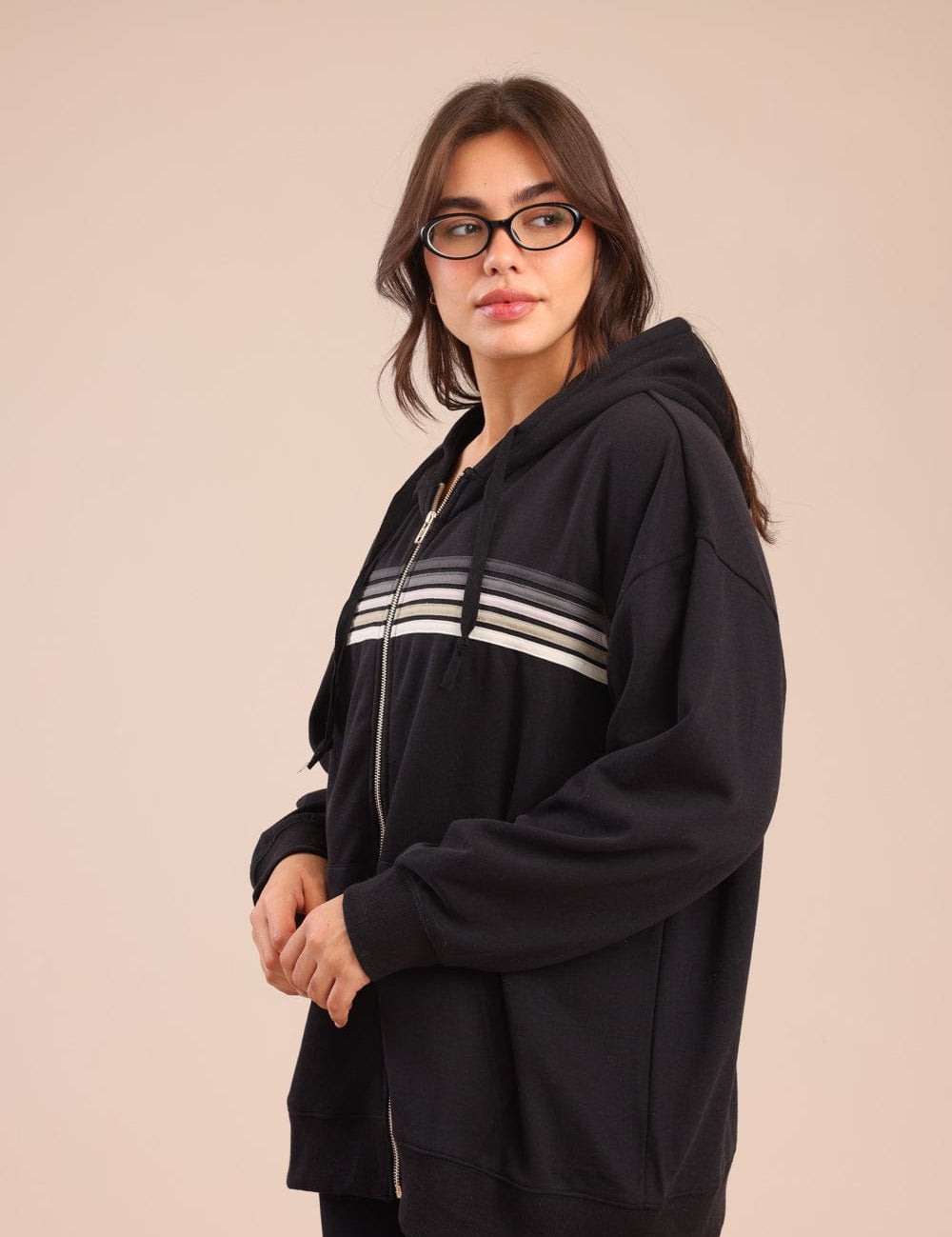 FOX פלאס נשים פוטרים פוטר קרדיגן קפוצ'ון| PLUS SIZE פוטר קרדיגן קפוצ'ון| PLUS SIZE