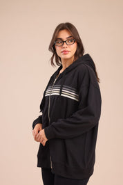 FOX פלאס נשים פוטרים פוטר קרדיגן קפוצ'ון| PLUS SIZE פוטר קרדיגן קפוצ'ון| PLUS SIZE