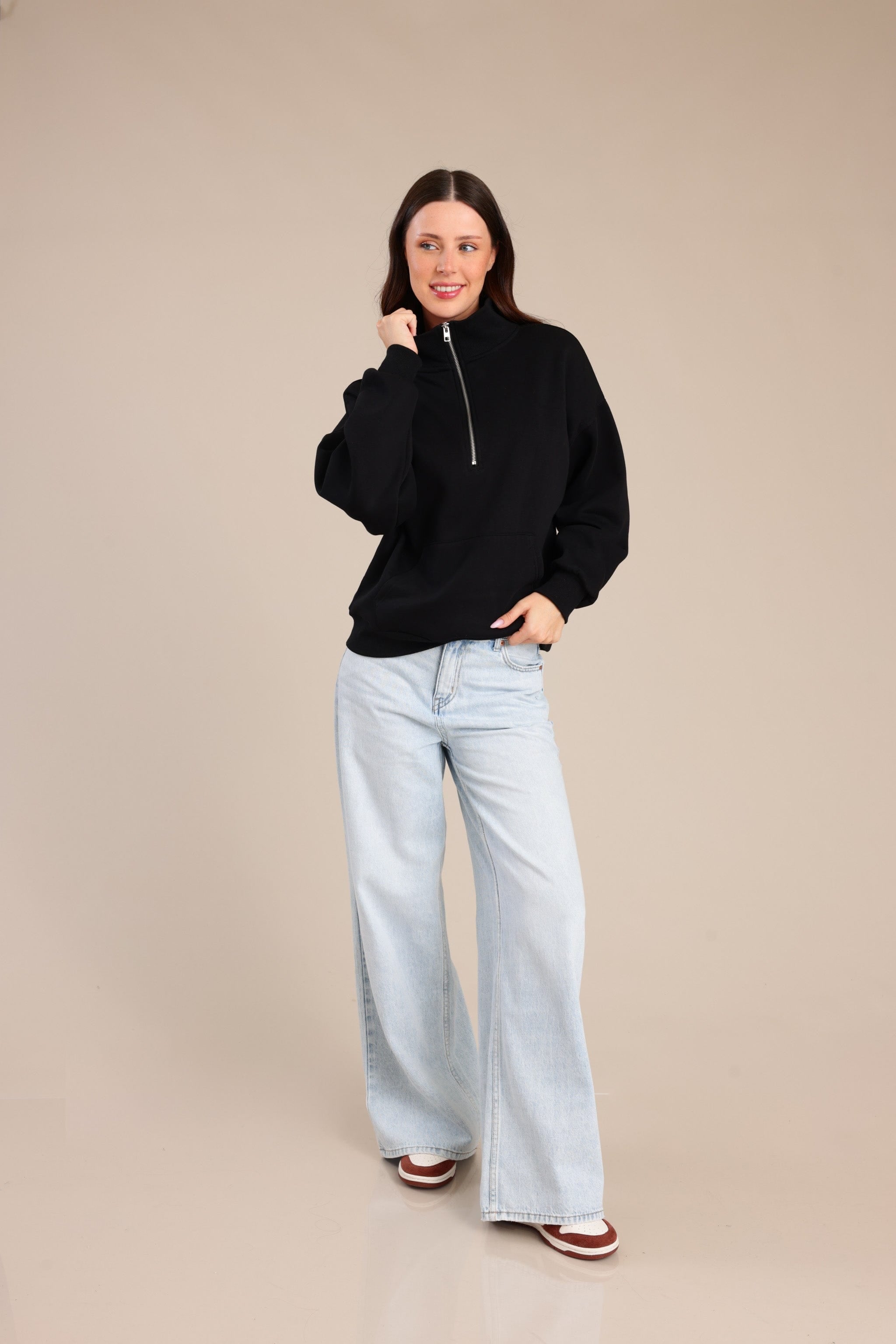 FOX נשים פוטרים פוטר חצי רוכסן פוטר חצי רוכסן