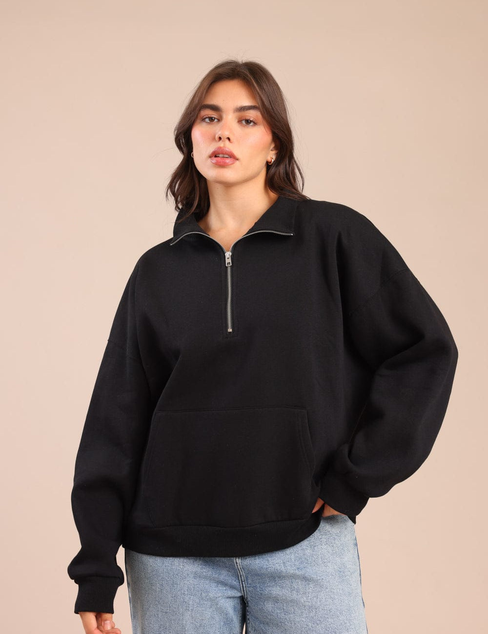 FOX פלאס נשים פוטרים פוטר חצי רוכסן| PLUS SIZE פוטר חצי רוכסן| PLUS SIZE